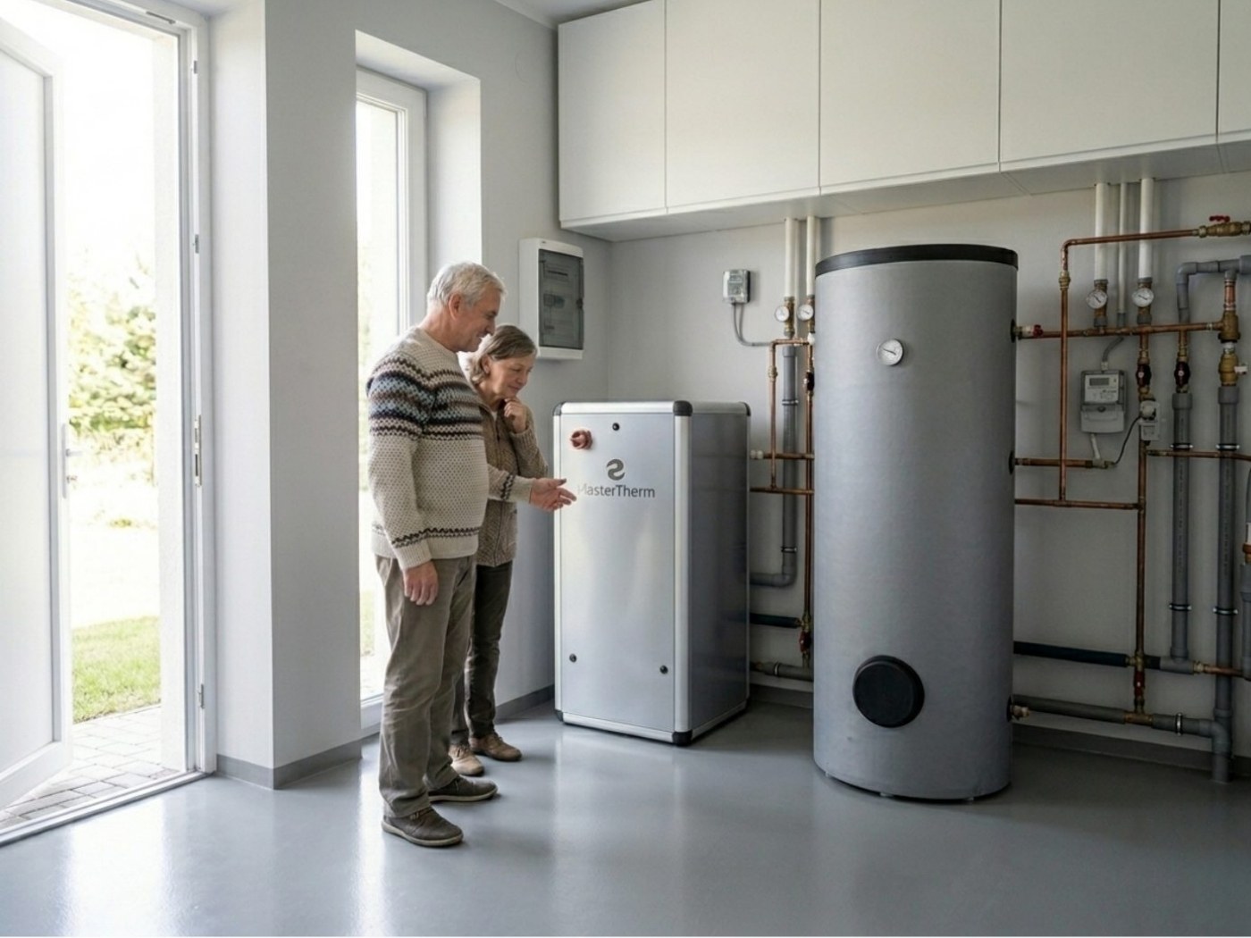 Tepelné čerpadlo AquaMaster Inverter v technické místnosti